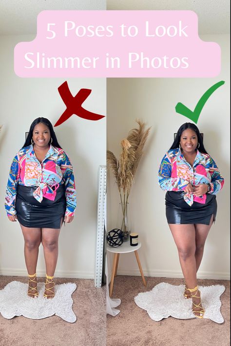 5 poses to help you look slimmer in photos this summer. Confidently slay your pictures with these how to pose options. These are definitely good for my plus size and curvy women. Posture For Photoshoot For Women, How To Pose Larger Women, How To Pose For Photoshoot Women, Best Way To Pose For Pictures Standing, How To Pose Standing Up, How To Take Flattering Pictures Plus Size, How To Give Poses For Photos, Plus Size Poses For Pictures Standing, Best Picture Poses For Plus Size