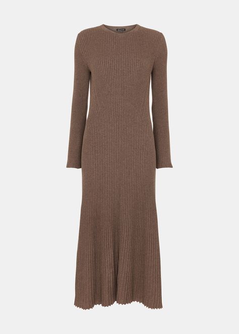 Petite Dresses Casual, Knitted Midi Dress, Cashmere Dress, Ribbed Knit Dress, Newborn Dresses, Knit Midi, Knit Midi Dress, Long Sleeve Midi, Cream Dress