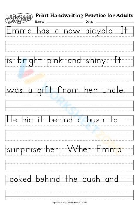 10 Free Printable Handwriting Practice Worksheets for Adults

Looking to improve your handwriting? These 10 free printable worksheets are perfect for adults of all ages. With a variety of styles and fonts to choose from, you're sure to find the perfect worksheet to help you achieve your handwriting goals.

Download your free worksheets today at: #Better_Handwriting_Worksheets #English_Writing_Skills_Worksheets #Writing_Worksheets_For_Adults #Print_Handwriting_Practice_Sheets Hand Writing For Kids, English Writing Skills Worksheets, Print Handwriting Practice Sheets, Free Handwriting Practice Sheets, Practice Writing Sheets, Improve Handwriting Worksheets, Handwriting Practice Sentences, Handwriting Practice Free, Writing Practice For Kids