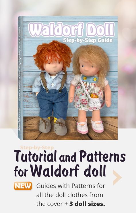 Make your own traditional Waldord doll with this easy to follow step-by-step guide (30pages) with patterns. I have also included 9 help Videos+Bonus tutorials (38 pages) Among the files, you will find instructions and patterns for making a buttoned shirt, T-shirt, pants with suspenders, a super cute dress, underwear, socks and shoes. Everything is designed and explained to make it suitable for beginners. Waldorf Doll Pattern Free, Fabric Doll Patterns Free Printable, Fabric Dolls Tutorial, Waldorf Doll Tutorial, Diy Dolls Making, Pants With Suspenders, Kids Presents, Waldorf Dolls Clothes, Dolls Handmade Diy