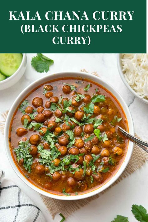 Kala Chana Recipe (Black Chickpeas Curry) Black Chana Recipe, Kala Chana Recipe, Chickpeas Curry, Chana Masala Recipe, Stir Fry Recipes Healthy, Chana Recipe, Veg Recipes Of India, Black Chickpeas, Curry Recipes Indian