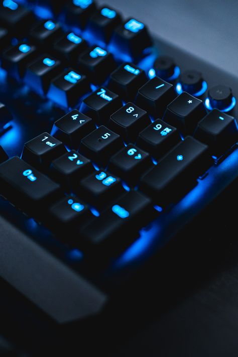 Aesthetic keyboard, PC, gamer keyboard, blue neon lights gaming keyboard. Blue Gamer Aesthetic, Computer Blue Aesthetic, Blue Keyboard Aesthetic, Gamer Boys Aesthetic, Cute Blue Keyboard, Blue Gaming Keyboard, Purple Gaming Keyboard, Blue Neon Lights, Blue Game