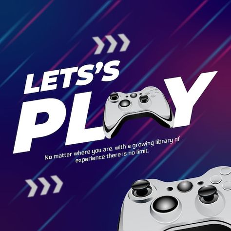 Banner design of lets play template | Premium Vector #Freepik #vector #game-control #game-controller #gaming-controller #gamepad Poster Images, Golf Academy, Gaming Banner, Game Poster, Vector Banner, Play Game, Play Golf, Lets Play, Psd Files