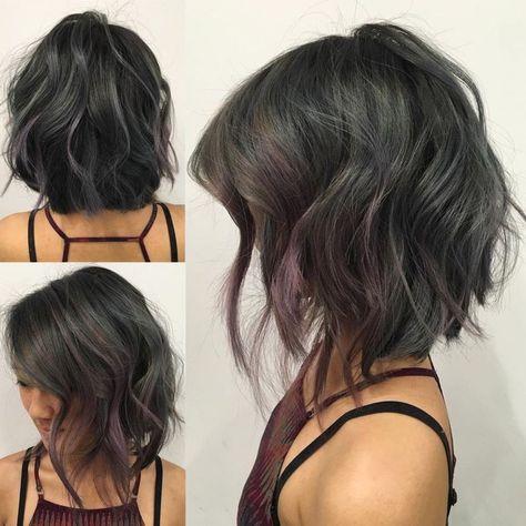 Choppy Wavy Angled Bob Wavy Angled Bob, Thick Hair Styles Medium, Thick Wavy Hair, Choppy Bob Hairstyles, Angled Bob, Funky Hairstyles, Haircut For Thick Hair, Hair Stuff, Medium Hair Cuts