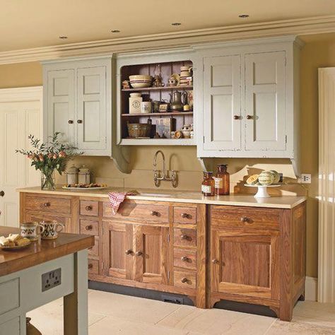 Mismatched Cabinets, Freestanding Kitchen Furniture, Free Standing Kitchen Units, Kitchen Standing Cabinet, Free Standing Kitchen, Free Standing Kitchen Pantry, Pantry Cabinet Free Standing, Free Standing Kitchen Cabinets, Cottage Kitchen Cabinets