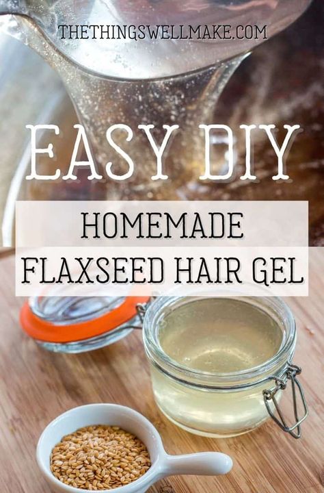 Style and nourish your hair with this homemade flaxseed hair gel. It's perfect for defining curls and waves, but also helps style hair when straightening. #naturalhaircare #diyhairproducts #diyhaircare #thethingswellmake #miy Diy Flaxseed Gel, Flaxseed Hair Gel, Homemade Hair Gel, Flax Seed Hair Gel, Hair Gel Recipe, Gel Curly Hair, Homemade Business, Flaxseed Gel, Homemade Shampoo