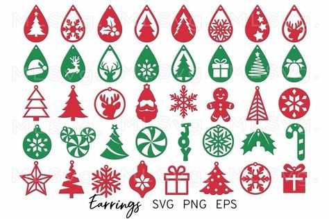 Christmas Earrings SVG, TearDrop Svg, Christmas Jewelry Svg#cricutmakersvg #silhouettecutfiles #earringtemplate Laser Cut Christmas Earrings, Christmas Leather Earrings, Christmas Earring Svg, Faux Leather Earrings Svg, Christmas Earings, Jewelry Svg, Earring Christmas, Earrings Svg, Laser Engraved Ideas