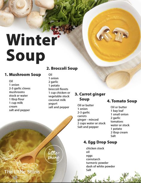 Different Types Of Soups, Easy Winter Soup Recipes, Types Of Soup, Types Of Pasta Sauce, Easy Winter Soups, Broccoli Soup Healthy, Italian Seasoning Recipe, Winter Soup Recipes, Pasta Restaurant