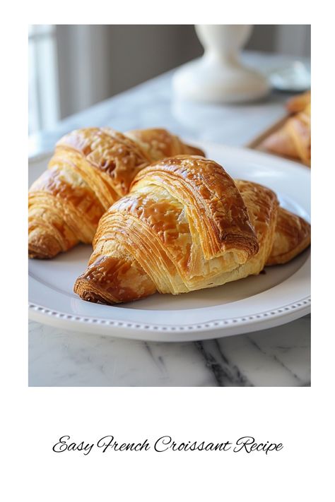 Indulge in the luxurious delight of Authentic French Croissants – a delicate blend of flakiness and buttery goodness. Ideal for both breakfast indulgence or as a special treat, this croissant recipe embodies the true essence of French baking with every heavenly bite. Treat yourself to a taste of France right in your own home with these delectable pastries that are sure to elevate any moment into a gourmet experience. Traditional Croissant Recipe, French Croissant Recipe, Cafe Rio Sweet Pork Recipe, French Breakfast Recipes, Sweet Pork Recipe, French Meat Pie, French Snacks, French Chicken Recipes, French Recipes Authentic