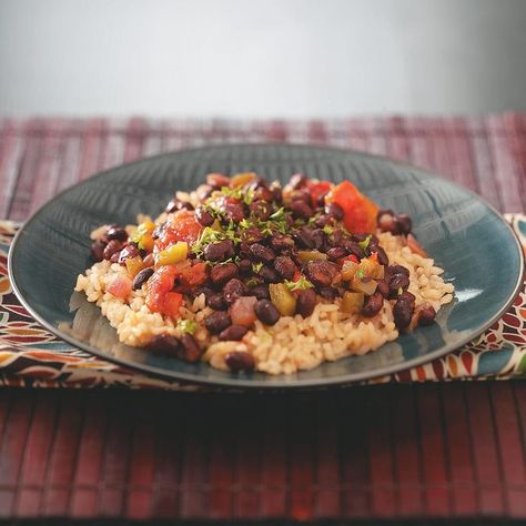 Brown Rice And Beans Recipe, Brown Rice And Beans, Brown Rice And Black Beans, Rice And Black Beans, Ground Beef Breakfast, Fast Metabolism Recipes, Fmd Recipes, Fast Metabolism Diet Recipes, Rice And Beans Recipe