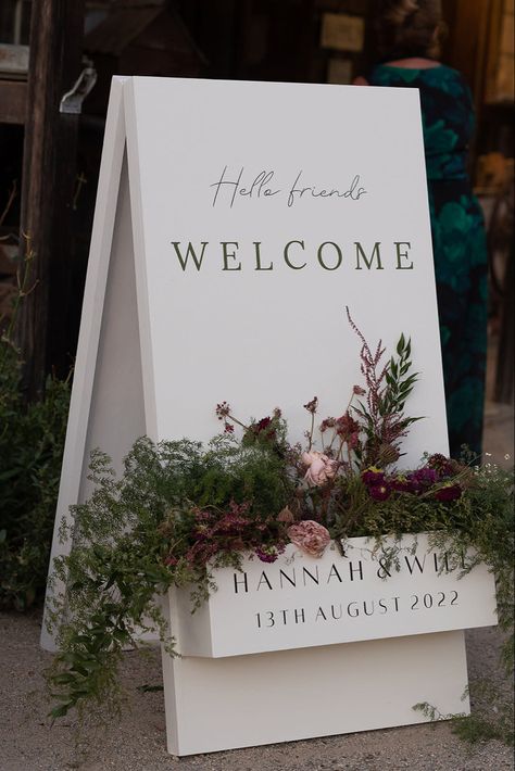 Wedding Signs Flowers, Floral Wedding Welcome Sign, Floral Box Welcome Sign, Flower Box Wedding Sign, Welcome Sign Florals, Wedding Welcome Sign Flowers, Welcome Party Decor, Welcome Signage Wedding, Welcome Sign With Flowers