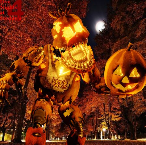 Jack O Chica Fnaf, Fnaf Pumpkin Carving, Fnaf Pumpkin, All Fnaf Animatronics, Fnaf Halloween, Fnaf Pictures, Chica The Chicken, Fnaf Animatronics, Fnaf 4