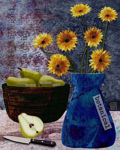 Still Life Collage Art Projects, Collage Still Life, Still Life Collage, Collage Flowers, Botanical Collage, Still Life Ideas, Digital Collage Art, Flower Collage, Collage Art Projects