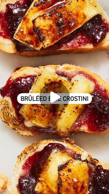 Delish on Instagram: "Looking to wow your guests? Brûléed Brie Crostini’s might just be the answer. These mini Brie toasts are not only a super easy appetizer, but the tops serve as a great party trick as well. Recipe at link in bio. 🎥 @thegarnishedpalate @itsashrev" Brûléed Brie Crostini, Brie Brulee, Brûléed Brie, Brie Toast, Brie Crostini, Super Easy Appetizers, Party Hacks, December 26, Eat Dessert