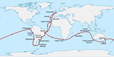 I'm thinking about Darwin's Beagle Voyage. Hms Beagle, Charles Darwin, The World