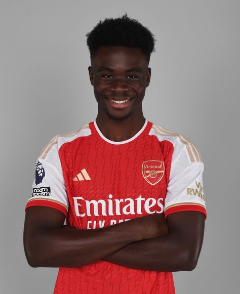 Bukayo Saka in 23/24 home kit Arsenal 23/24 Media day (by Stuart MacFarlane via flickr) Arsenal Kit, Bukayo Saka, Martin Ødegaard, Media Day, Arsenal Football, St Albans, Arsenal Fc, Most Beautiful Man, Arsenal