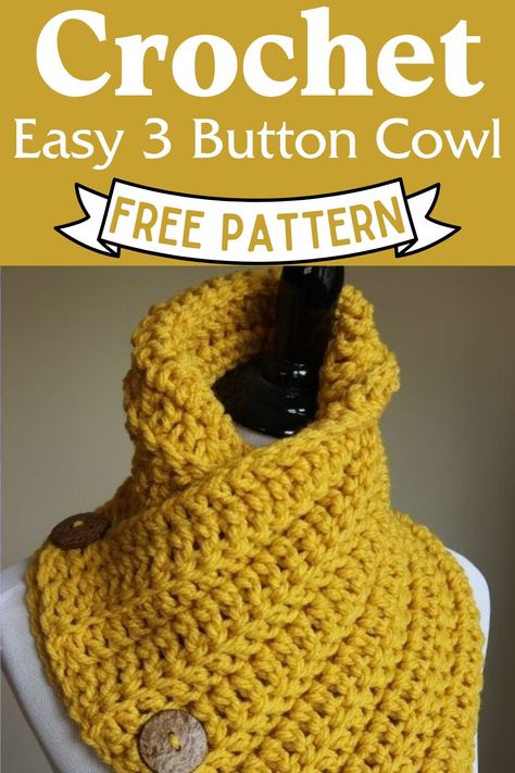 6 Super Cozy & Comfy Crochet Cowl Patterns - Clairea Belle Makes Wool Ease Thick And Quick Crochet Cowl, One Skein Crochet Cowl, Crochet Button Cowl, Cowl Scarf Crochet Pattern Free, Free Crochet Cowl Patterns For Women, Crochet Cowl Free Pattern Neck Warmer, Crochet Flip Flop Pattern, Crochet Cowl Patterns, Comfy Crochet