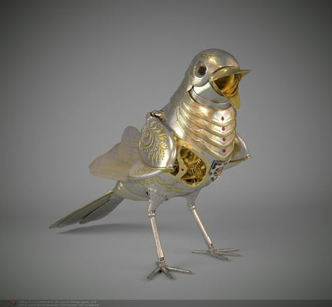 Mechanical bird. Like in the story - http://hca.gilead.org.il/nighting.html Alex Solis, Steampunk Bird, Steampunk Animals, Steampunk Furniture, Mechanical Animals, Steampunk Artwork, Steampunk Tendencies, Robot Animal, Steampunk Decor