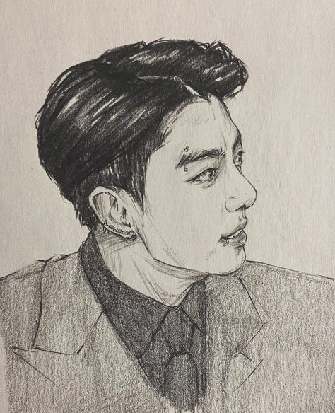 #jungkook #fanart #bts Bts Sketch, Art Sketches Pencil, Beauty Art Drawings, Art Tools Drawing, Jungkook Fanart, Kpop Drawings, Art Diary, Arte Inspo, Art Drawings Sketches Creative