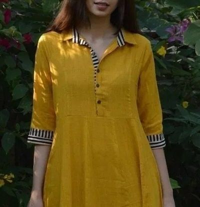 Kurti Neck Designs Latest Fashion, Dasara Wishes, Collar Kurti Design, Plain Kurti Designs, Collar Kurti, Kurti Neck Design, Plain Kurti, Kurtis Design, Stylish Kurtis