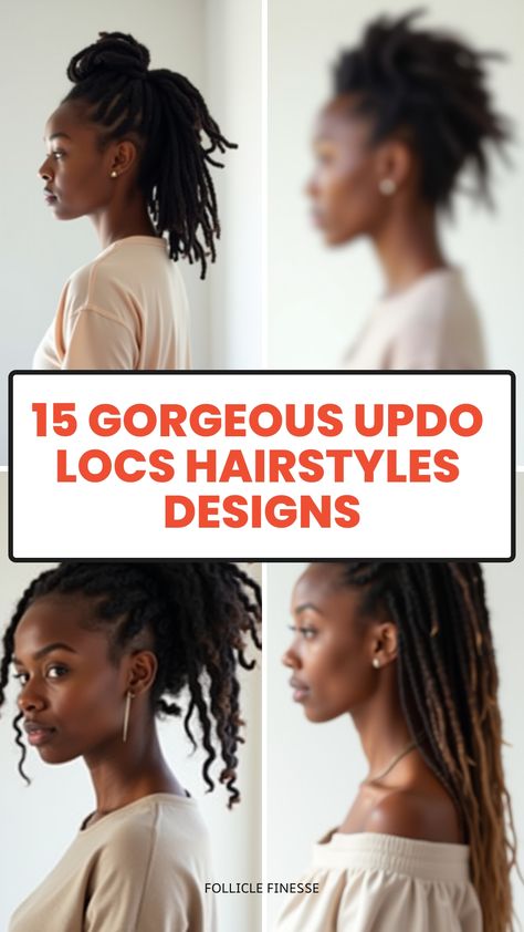 15 Gorgeous Updo Locs Hairstyles Designs Updo Locs Hairstyles, Updo Locs Hairstyles For Women, Cornrow Hairstyles For School, Locs Hairstyles For Women, Loc Updos, Hairstyles Designs, Side Swept Updo, Women With Dreadlocks, Grey Bob Hairstyles