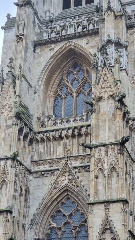 Detail on York Minster Middle Ages Architecture, Medieval Revival, York Minster, Cathedral Architecture, European Architecture, Cathedral Church, Building Art, Gothic Architecture, Art And Architecture