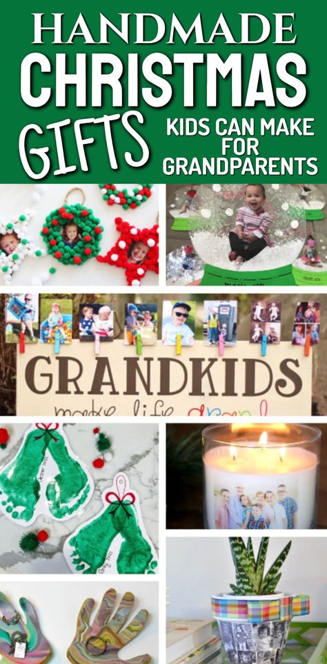 Homemade Christmas gifts for grandparents - DIY Christmas gifts for grandparents from kids cute ideas for homemade gifts from grandkids - baby, toddler crafts, Christmas ornaments, thoughtful, sentimental and more gifts for kids to make for grandma and grandpa - grandmother and grandfather. Kids Christmas Craft For Grandparents, Holiday Crafts For Kids To Give As Gifts, Kids Gifts To Grandparents Christmas, Grandparent Christmas Gift Ideas From Grandkids, Christmas Ideas For Grandparents Diy, Homemade Christmas Gifts For Dad Diy, Kid Craft Gift Ideas, Easy Grandparent Christmas Gifts, Christmas Gifts From Toddlers Diy