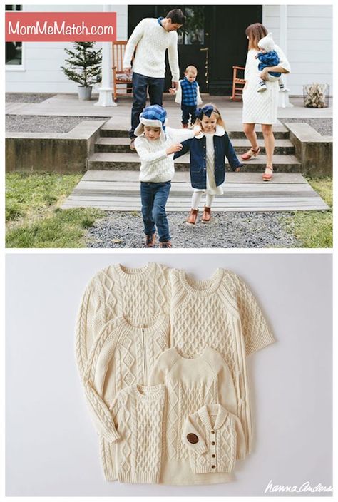 Cozy Cable Knit Matching Family Sweaters Chunky Knit Sweater Outfit, Family Sweaters, Matching Family Holiday Pajamas, Holiday Photos Outfits, Family Holiday Pajamas, Christmas Party Wear, Matching Christmas Outfits, Family Sweater, Mother Daughter Matching Outfits