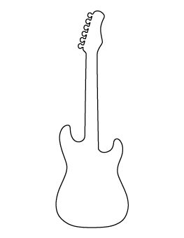 Electric Guitar Pattern Guitar Cutout Template, Electric Guitar Template, Electric Guitar Cake Ideas, Electric Guitar Silhouette, Printable Guitar Template, Guitar Patterns Templates, Electric Guitar Drawing Easy, Base Guitar Drawing, Guitar Cute Drawing