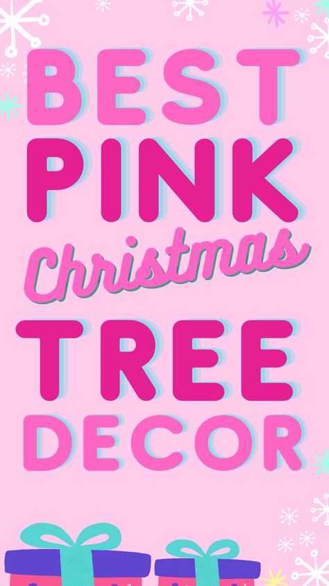 Hot pink or light pink? BOTH are stunning! Check out these fun ideas on which pink Christmas tree to choose and what to put on it. Pink And Red Christmas Tree Ideas, Diy Pink Ornaments Christmas Trees, Black And Pink Christmas Tree Ideas, Pink Tree Ideas, How To Decorate A Pink Christmas Tree, Pink Ornaments Diy, Christmas Tree With Pink Decorations, Pink Christmas Tree Decorations Ideas, Pink Ornaments Christmas Tree