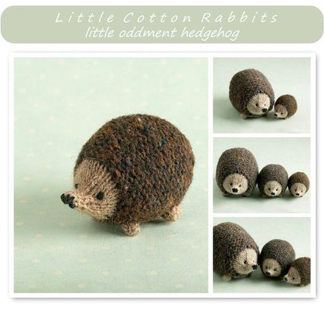 Hedgie patterns to buy - © Copyright Julie Williams, Little Cotton Rabbits Little Cotton Rabbits, Tweed Yarn, Animal Knitting Patterns, Knitting Patterns Toys, Knitted Animals, Thick Yarn, Hedgehogs, Diy Knitting, Knitted Toys