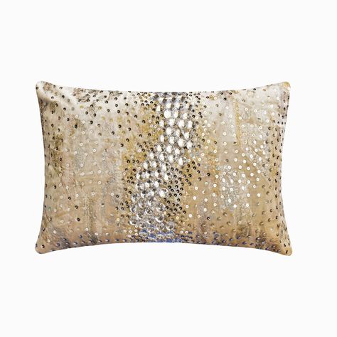 Decorative Oblong / Lumbar Throw Pillow Cover Designer Ivory / Gold Foil Velvet Fabric with Crystal Embroidery Modern / Bedroom - Crisiant Ivory Living Room, Guests Visiting, Velvet Lumbar Pillow, Embroidered Pillows, Embroidery Modern, Gold Throw, Designer Pillows, Crystal Embroidery, Velvet Couch