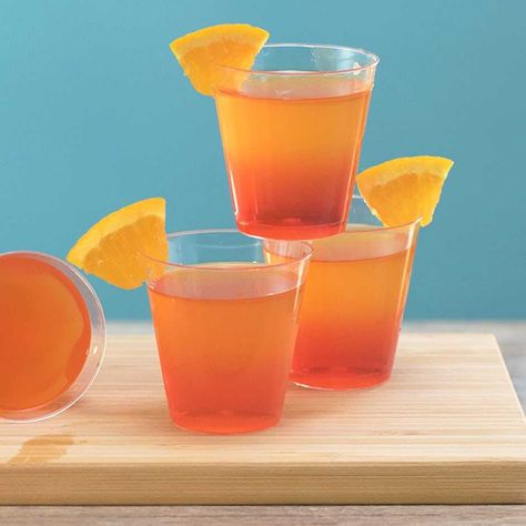 Orange Jello Shots, Tequila Jello Shots, Tequila Drinks Recipes, Best Jello Shots, Shots Recipes, Juice Splash, Jelly Shots, Orange Jello, Jell O Shots