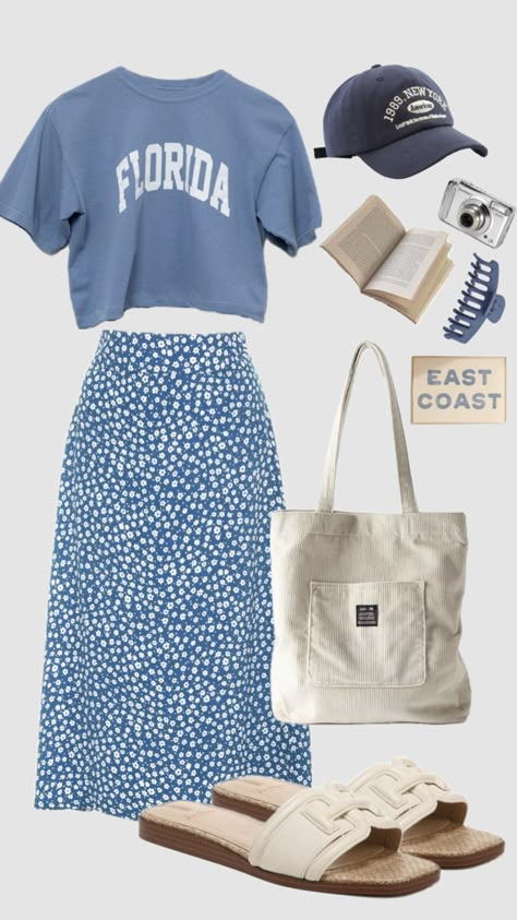 #skirt #modestfashion #spring #summeroutfit #modesty #outfitinspo #casual #schoolfit #vacation #blue #beach #fashion #outfit Summer Modest Outfits, Outfit Ideas Trendy, Chic Shorts, Modest Outfit Ideas, Modesty Outfits, Modest Outfit, Flowy Dresses, Cute Modest Outfits, Modest Summer Outfits