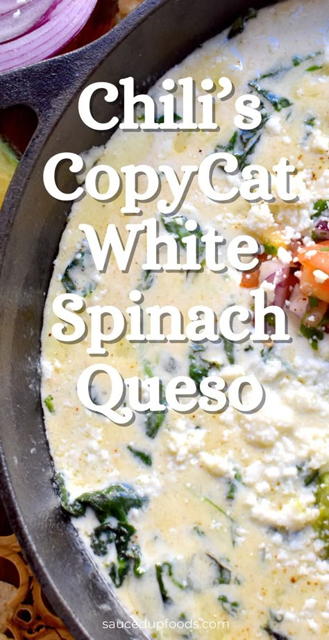 White Spinach Queso Dip, Spinach Queso Dip, Spinach Queso, Spinach Cheese Dip, Creamy Chili, How To Make Chili, Spinach Dip Recipe, Queso Recipe, Celebrity Recipes