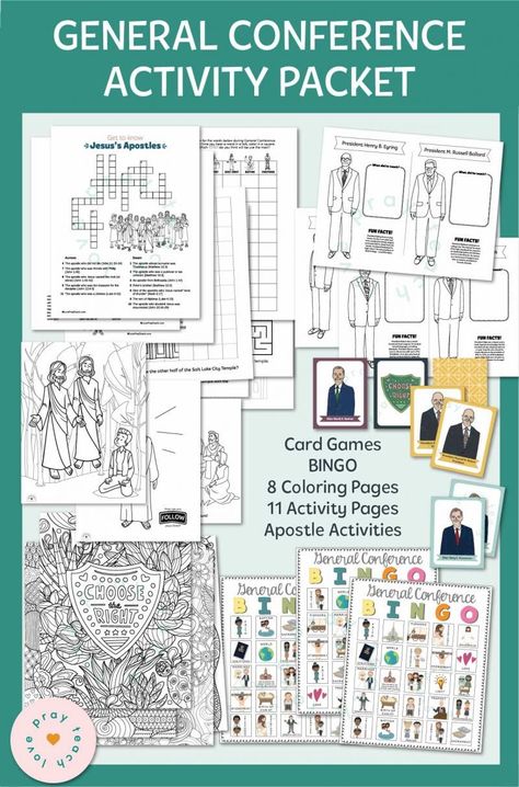 General Conference Activity Packet #ComeFollowMe #GeneralConference Primary 2023, General Conference Packets, Conference Activities, General Conference Activities, Lds Primary Lesson Helps, Lds Primary Lessons, Lds General Conference, Conference Talks, Youth Activities