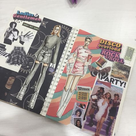 Fashion Student Aesthetic Drawing, Fashion Art Sketchbook, Art Portfolio Fashion, Fashion Gcse Sketchbook, Fashion Magazine Drawing, Fashion Sketch Book Cover Ideas, Fashion Art Portfolio, Fashion Design Sketchbook Portfolio, Fashion And Textiles Sketchbook