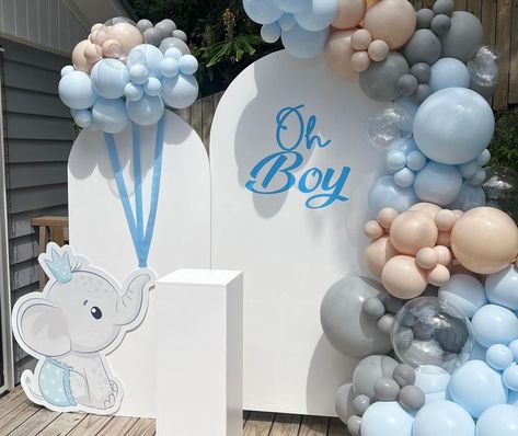 #elephantthemebabyshower • Instagram Base Decoration Ideas, Oh Boy Baby Shower Theme, Blue Elephant Baby Shower Ideas, Elephant Theme Baby Shower Boy, Baby Shower Elephant Theme Boy, Elephant Baby Shower Theme Boy, Elephant Cut Out, Baby Kiwi, Decorations For Baby Shower