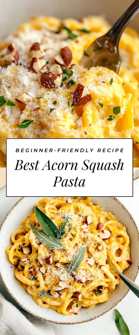 Image for Best Acorn Squash Pasta Acorn Squash Sauce, Chicken Acorn Squash Recipes, Acorn Squash Meal, Ground Turkey Acorn Squash, Acorn Squash Appetizer, Acorn Squash Recipe Savory, Recipes With Acorn Squash, Healthy Acorn Squash Recipes, Acorn Squash Pasta