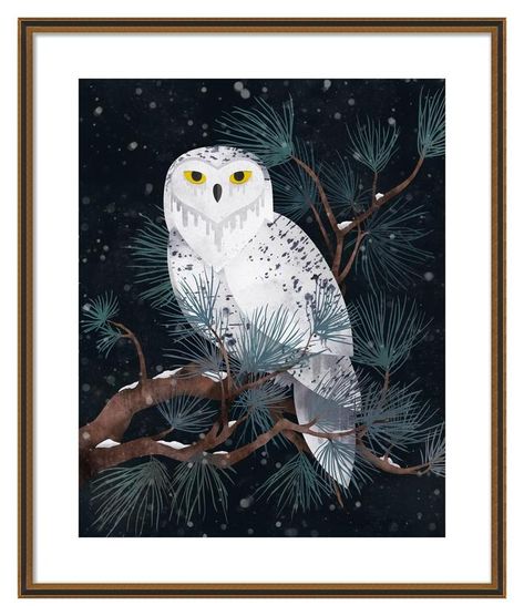 Snowy on Artfully Walls #bird #owl #nature #snow #tree #artprints #affordableart #affordableartprints #wheretobuyart #stellarspaces #styleithappy #dreamhome #interiorlovers #artfullywalls #designinspo #decorinspo #interiordecor #gallerywallinspo Snowy Owl Art, Owl Art Print, Illustration Botanique, Owl Bird, Affordable Art Prints, Snowy Owl, Owl Art, Metal Art Prints, Pet Birds