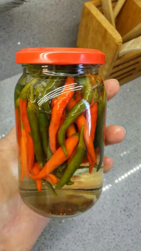 Thai Chillies - Pickled : 7 Steps (with Pictures) - Instructables Preserving Thai Chili Peppers, How To Preserve Thai Chili Peppers, Pickled Chillies How To Make, Thai Chilli Pepper Recipes, Pickled Green Chillies Recipe, Pickled Thai Chili Peppers, Pickled Chillies Recipe, Pickling Vinegar Recipe, Preserve Chillies