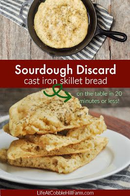 Sourdough Discard Cast Iron Skillet Bread (Easy Cast Iron Skillet Bread, Sourdough Skillet Bread, Cast Iron Skillet Bread Recipes, Cast Iron Bread, Skillet Bread, Chicken Health, Iron Skillets, Cast Iron Skillet, Sourdough Recipes