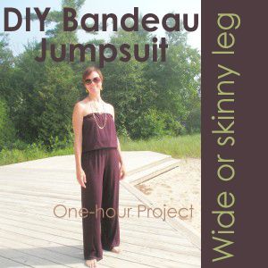 Christine Jonson Patterns | DIY Easy bandeau jumpsuit | Wide or skinny leg Strapless Jumpsuit Sewing Pattern, Easy Diy Jumpsuit, Wide Leg Jumpsuit Pattern Sewing Free, Jumpsuit Pattern Sewing Free, Knit Pants Pattern, Wide Leg Jumpsuit Pattern, Diy Jumpsuit, Off Shoulder Diy, Diy Romper