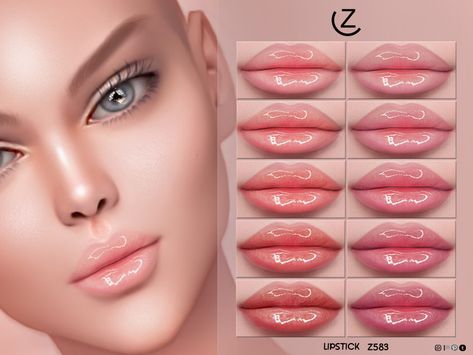 The Sims Resource - Sims 4 - ZENX - Lipstick Z583 Lip Shape Sims 4 Cc, Natural Lips Sims 4 Cc, Sims 4 Female Makeup Cc, Sims Lips Cc, Sims4 Cc Lips Shape, The Sims 4 Lipstick Cc, Sims 4 Cc Lipstick, Sims 4cc Lipstick, Sims 4 Cc Make Up Lipsticks