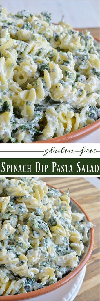 Pasta Side Dishes Cold, Recipes With Spinach Dip, Spinach Dip Casserole, Pot Luck Pasta Salad Recipes, Spinach Dip Pasta Salad, Frozen Spinach Pasta Recipes, Pasta Salad For Thanksgiving, Sides To Go With Sandwiches, Spinach Side Dish Recipes