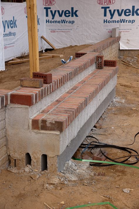 How to build a brick step How To Build Porch Steps, Front Porch Stairs, Brick Porch, Porch Stairs, Front Porch Steps, Front Door Steps, Front Stairs, Brick Projects, Brick Steps