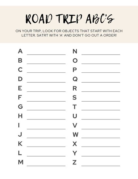 "Are you planning a summer road trip with your kids? Keep them entertained and engaged with our Printable Summer Road Trip Games for Kids Bundle! With a wide variety of fun and educational activities, our 10 printable games will make the journey just as exciting as the destination. From classic games like \"Road Trip Bingo\" and \"I Spy\" to creative challenges like \"License Plate Scavenger Hunt\" and \"Travel Journal,\" we have something for everyone. Our printable games are not just entertain Road Trip To Do List, Travel Bingo Printable For Kids, Road Trip Entertainment For Teens, Roadtrip Printables For Kids, Games To Play On A Road Trip, What To Do On Road Trips, Road Trip Games For Families, Fun Things To Do On A Road Trip, Road Trip Activities For Teens