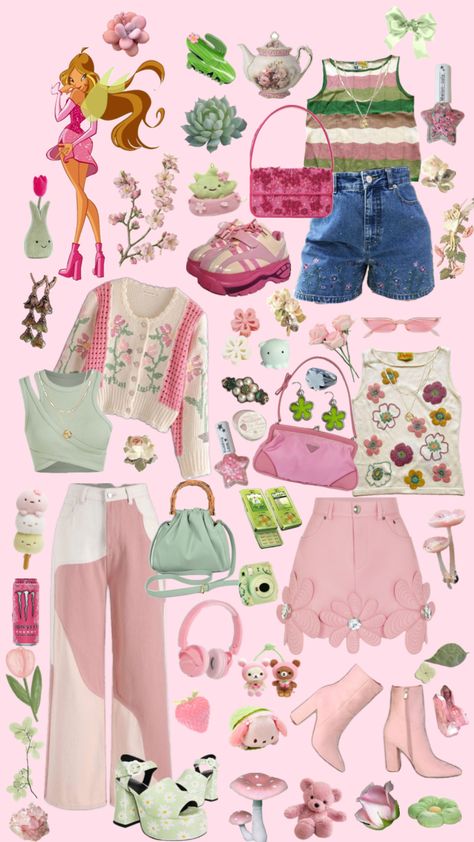 Fairy Clothes Inspired Outfits, Flora Inspired Outfits, Winx Flora Outfits, Flora Outfits, Winx Club Aesthetic Outfits, Pretty Halloween Costumes, Fairy Clothes, Character Inspired Outfits, Casual Cosplay