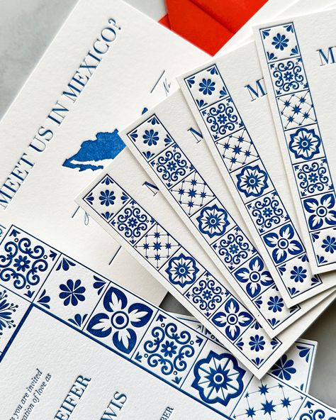 Like our design? Contact Us! This is our Mexican Blue Tiles letterpress wedding invitations for a Mexico destination wedding. www.kshcreations.com or info@kshcreations.com Spanish Table Setting Ideas, Boca Grande Wedding Invitation, Tile Wedding Invitation, Mexican Wedding Stationery, Mexico Wedding Invites, Mexican Wedding Palette, Spanish Tile Wedding Invitations, Mexico City Wedding Invitations, Mexican Wedding Invites