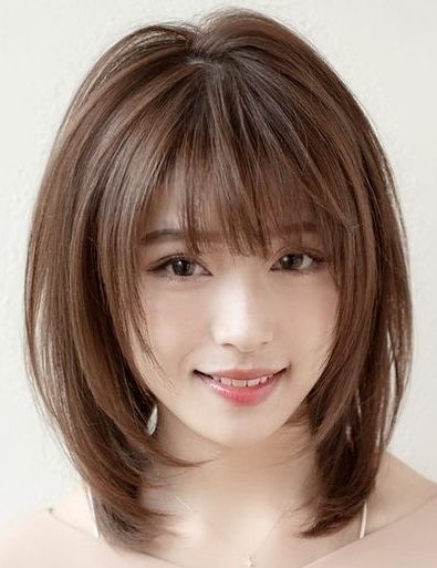 Japanese Short Hair With Bangs, Short Japanese Haircut, Japanese Short Haircut, Short Hair With Layers And Bangs, Japanese Bob Haircut, Haircuts Japanese, Bangs For Chubby Face, Japanese Bangs, Shoet Hair